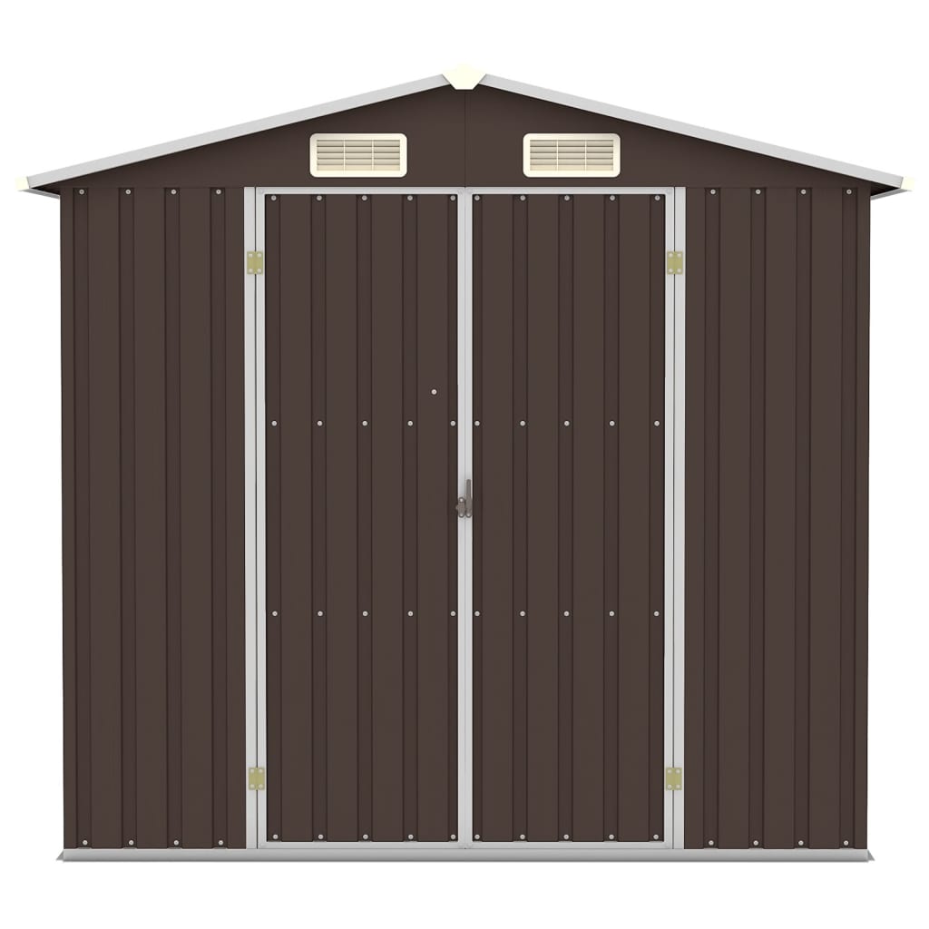 Vidaxl Garden Shed 205x129 x 183 cm verzinkter Stahlbraun