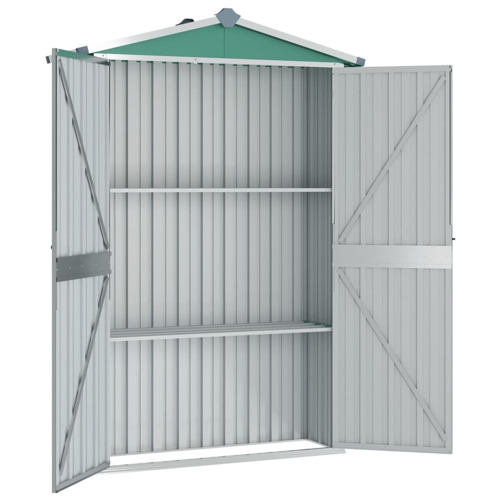 Vidaxl Garden Shed 116x45x175 cm de acero galvanizado verde