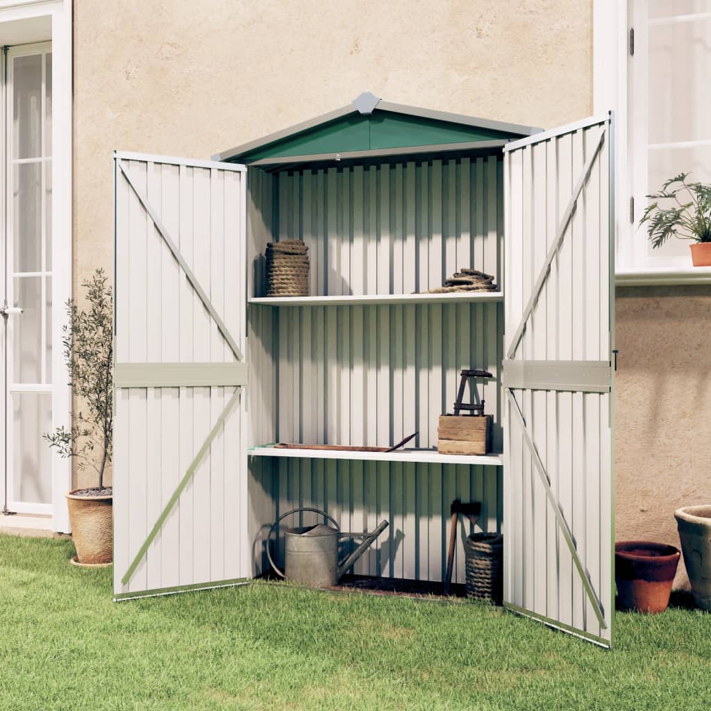 Vidaxl jardin hangar 116x45x175 cm en acier galvanisé vert