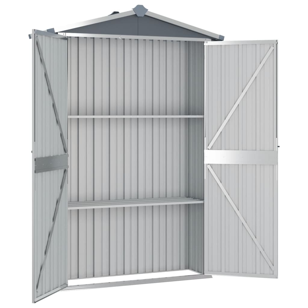 Vidaxl Garden Shed 116x45x175 cm verzinkter Stahl grau