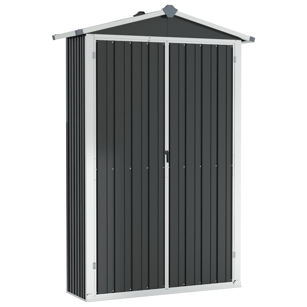 Vidaxl Garden Shed 116x45x175 cm verzinkter Stahl grau