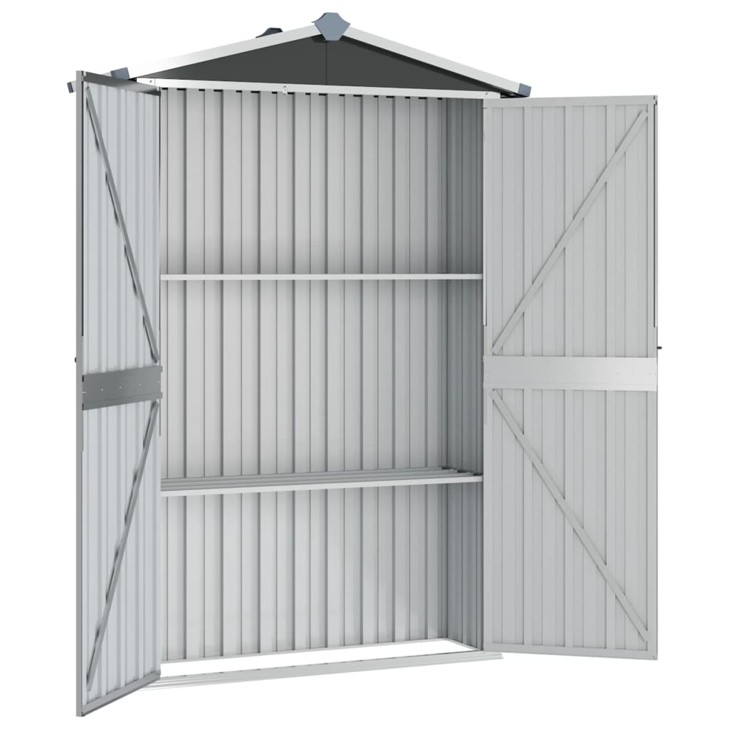 SHED JARDIN VIDAXL 116X45X175 cm Gray en acier galvanisé