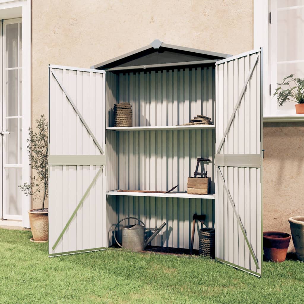 Vidaxl garden shed 116x45x175 cm galvanized steel gray