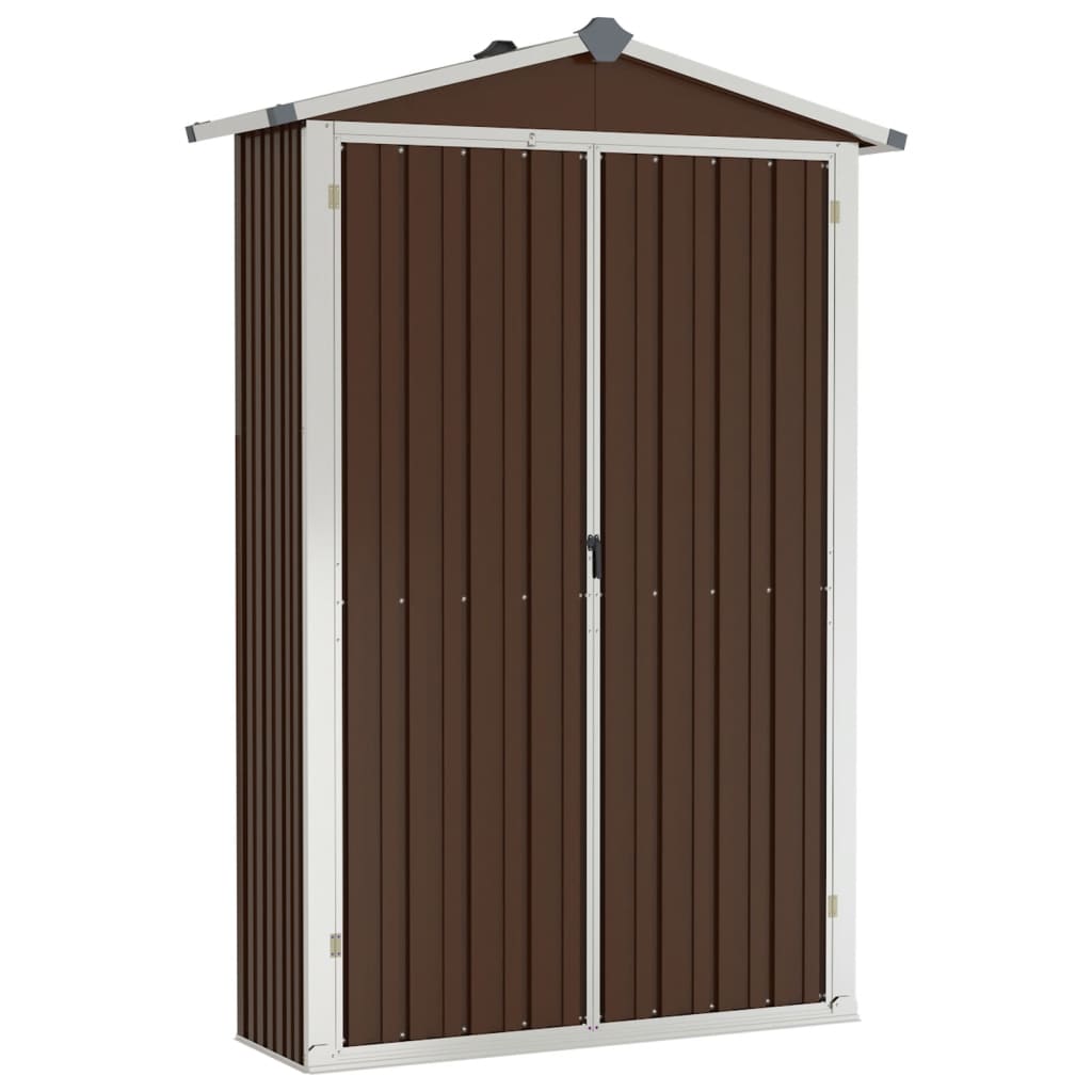 Vidaxl Garden Shed 116x45x175 cm ocynkowana stalowa brąz