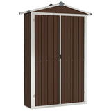 Vidaxl garden shed 116x45x175 cm galvanized steel brown