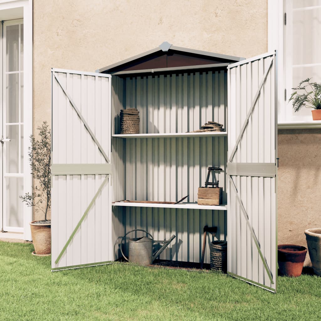 Vidaxl Garden Shed 116x45x175 cm pocinkano jekleno rjavo