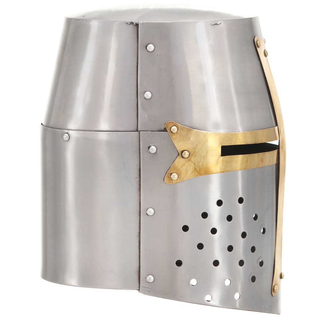 Vidaxl Crusader helma středověká replika larp Steel Silver Colored