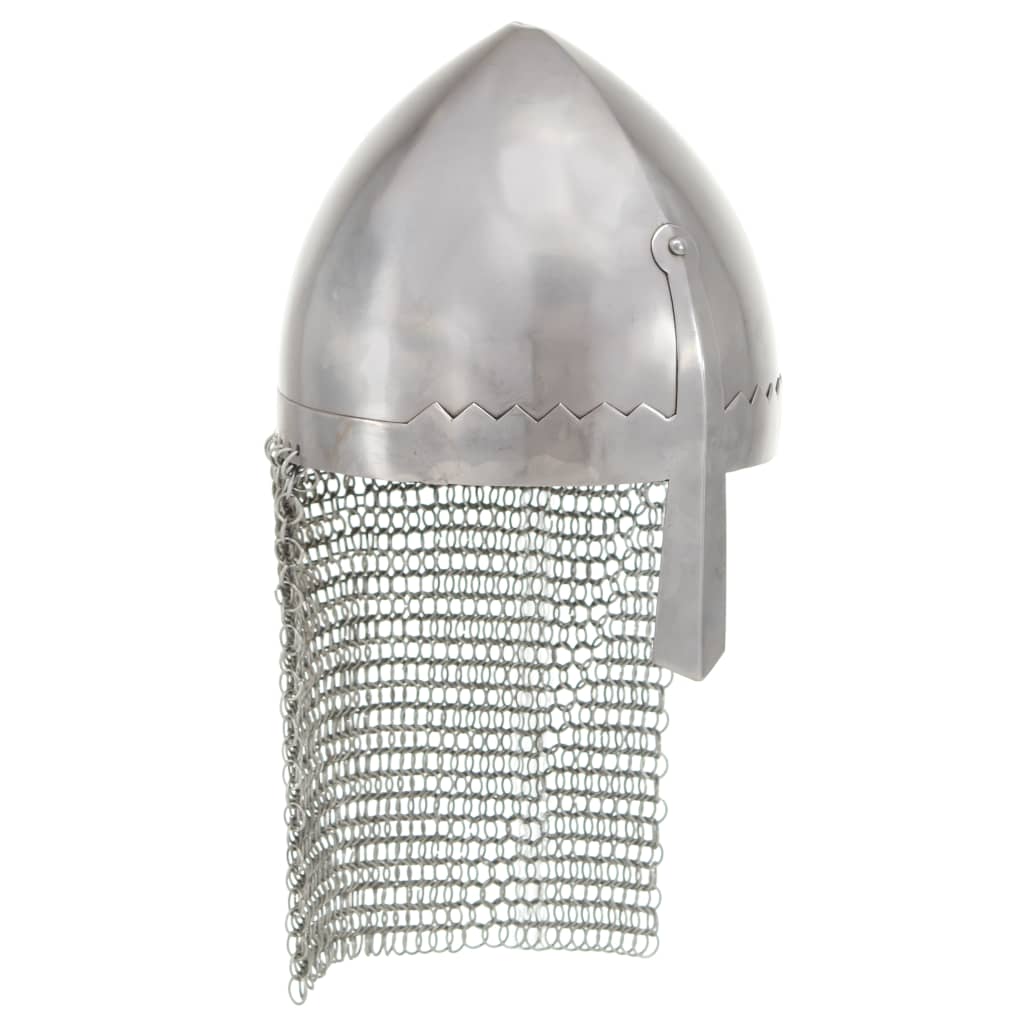 VidaXL Ritterhelm Replik Larp Stahl silberfarben