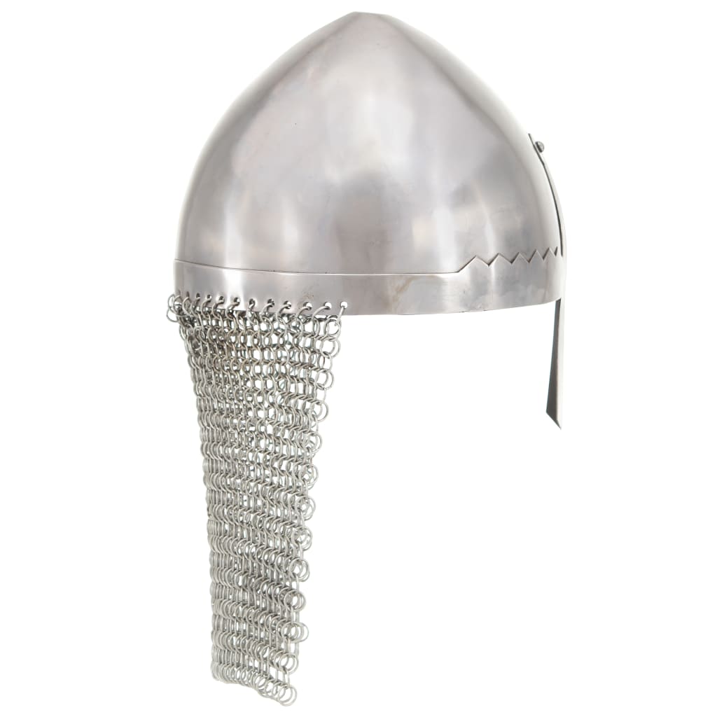 VidaXL Ritterhelm Replik Larp Stahl silberfarben