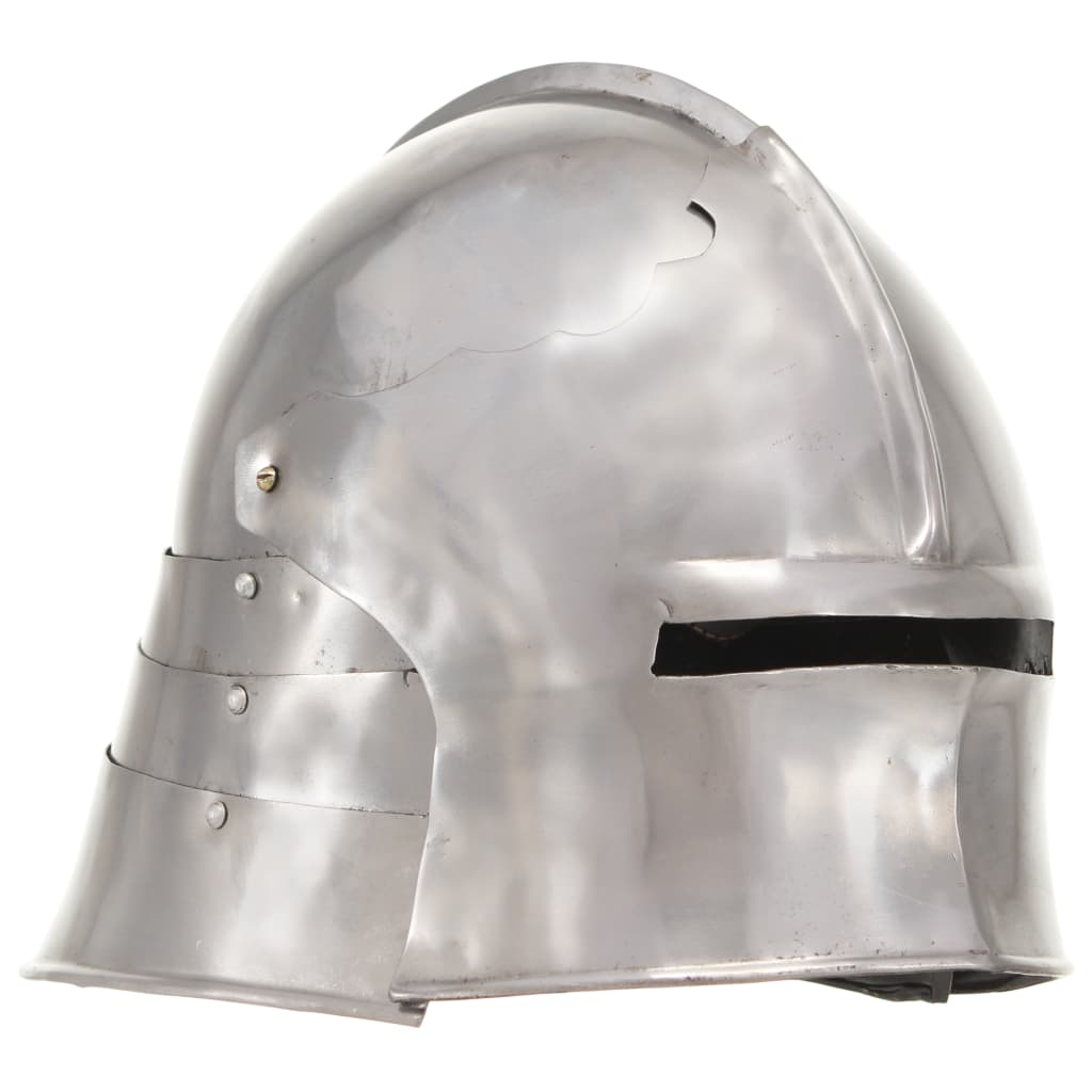 Vidaxl Ridderhelm Medieval Replica Larp Steel Silver Colored