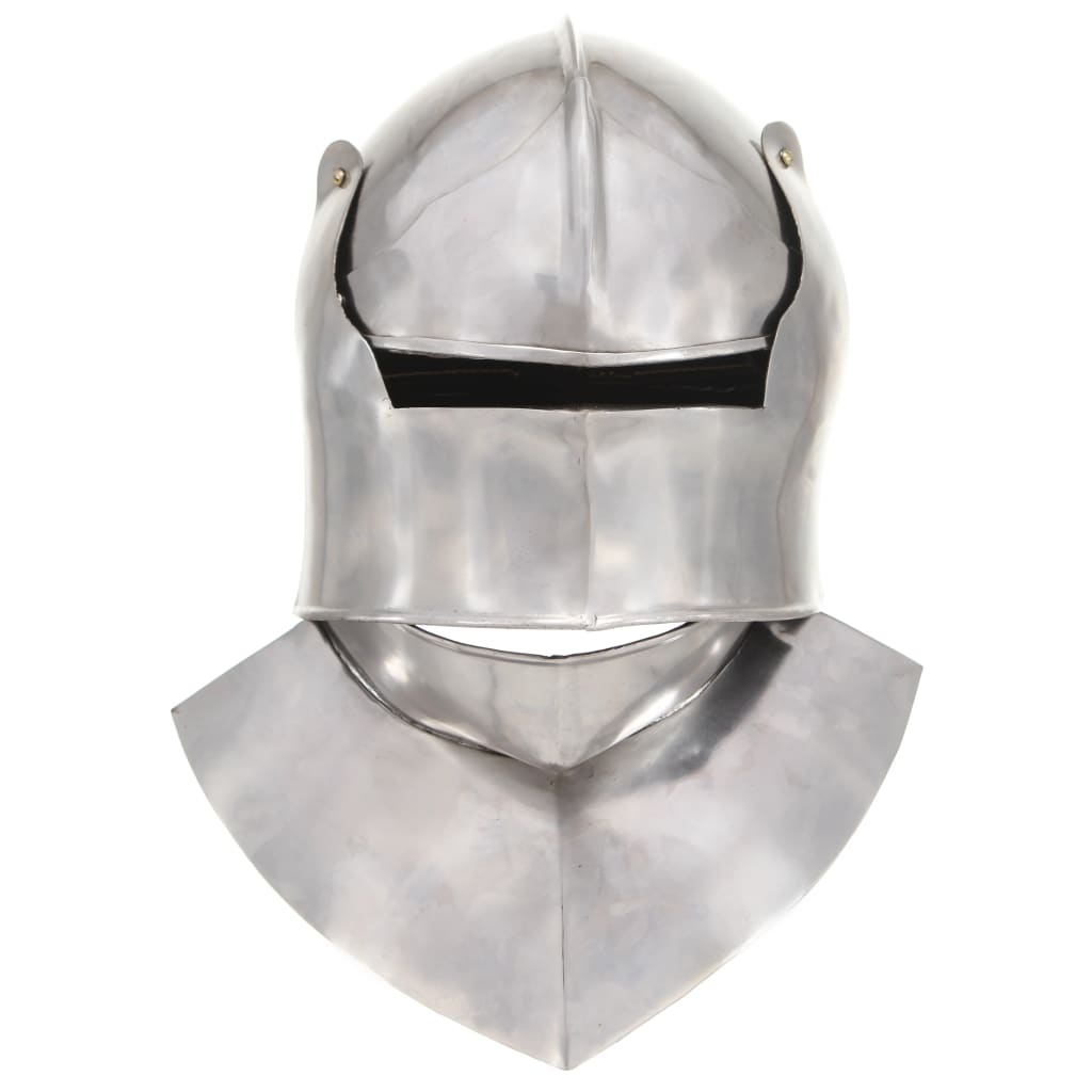 Vidaxl Ridderhelm Medieval Replica Larp Steel Silver Colored