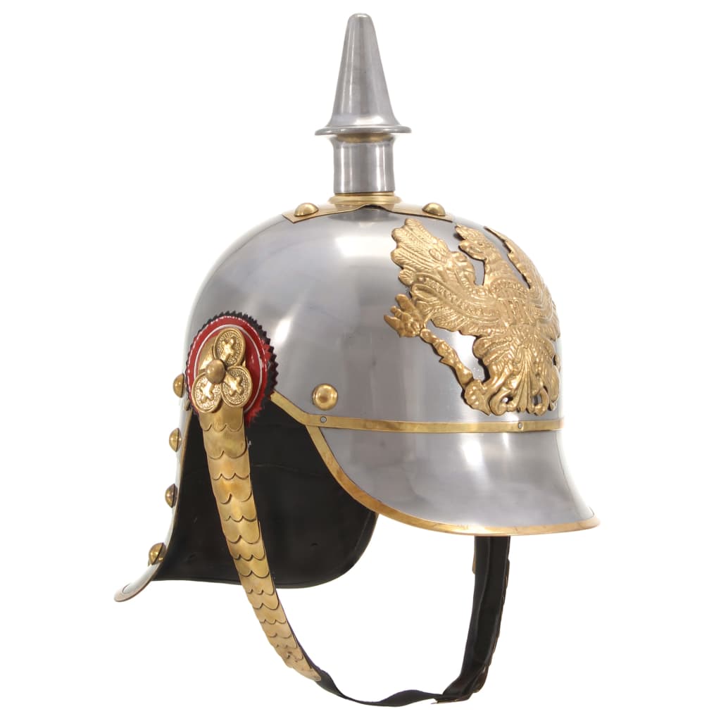 Vidaxl Pickelhaube Germanic Replica LARP jekleno srebrno obarvano