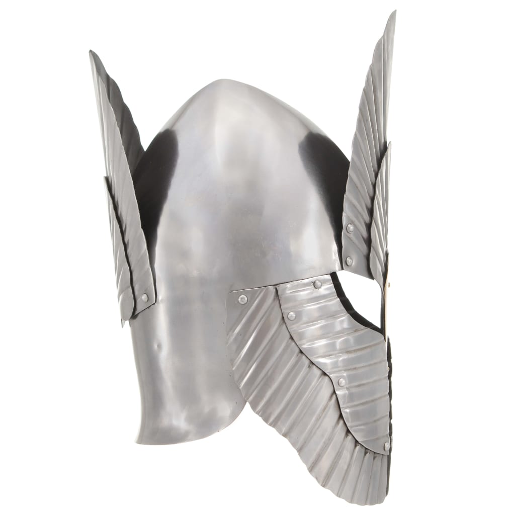 Vidaxl Ridderhelm Medieval Replica Larp Steel Silver Colored