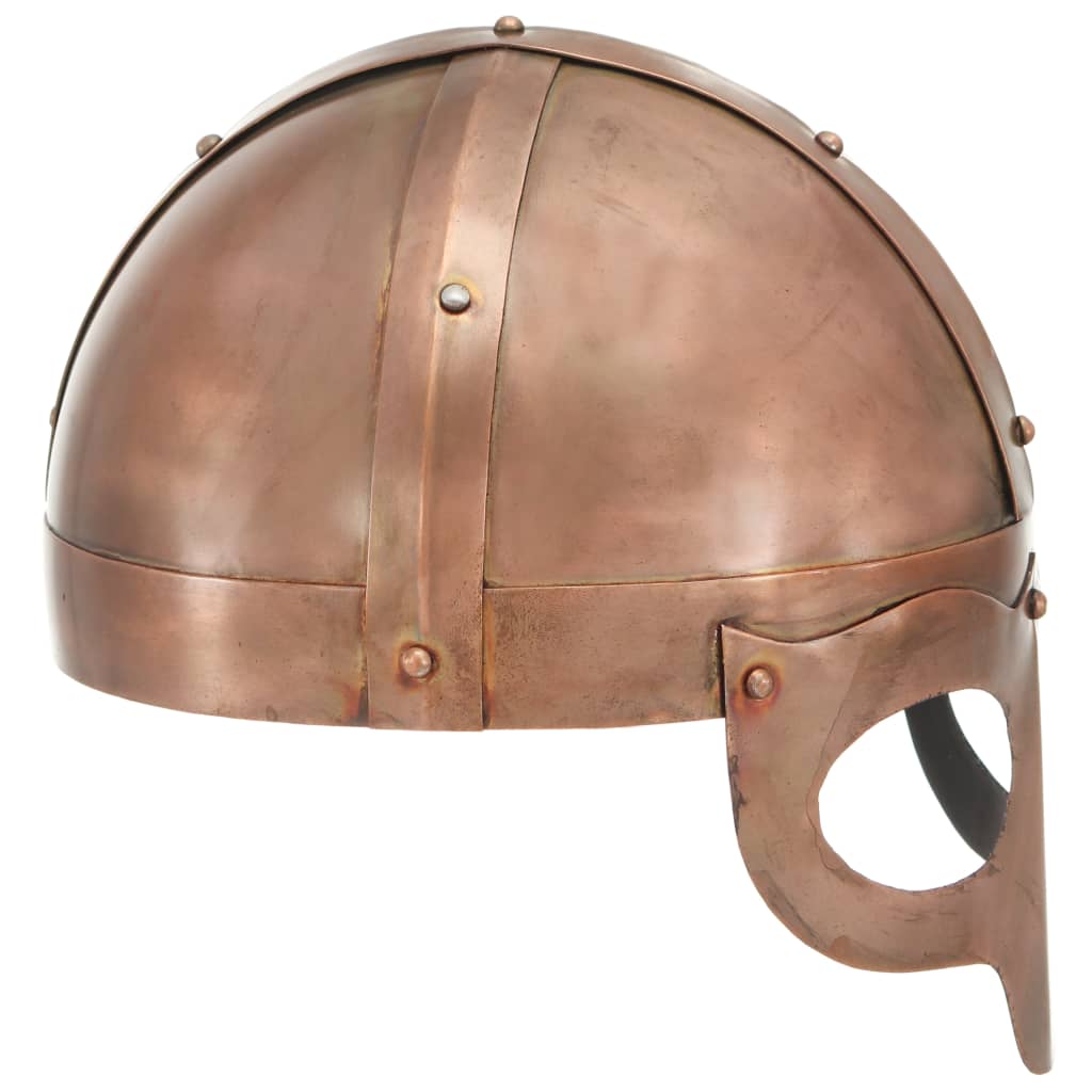 Vidaxl Viking Helmet Replica Larp Acciaio Copper colorato