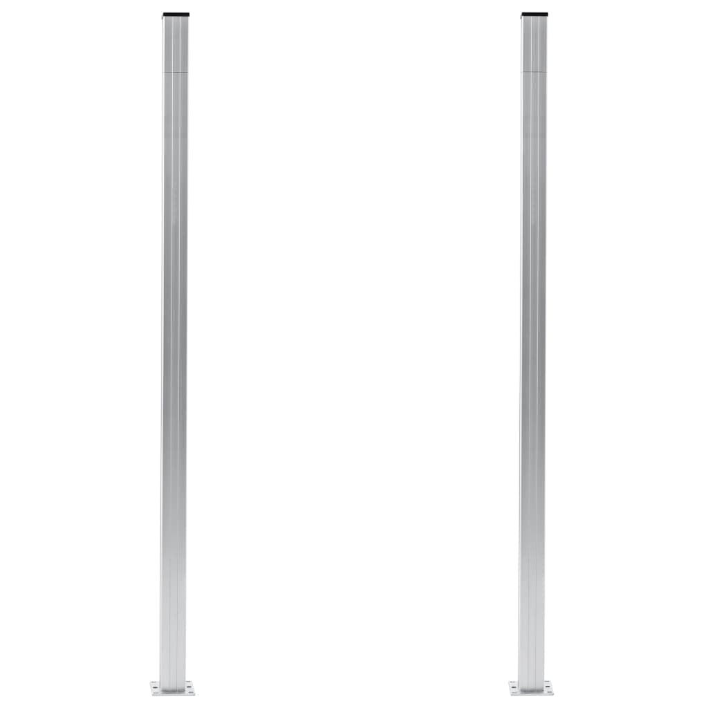 Vidaxl staketstolpar 2 st 185 cm aluminium