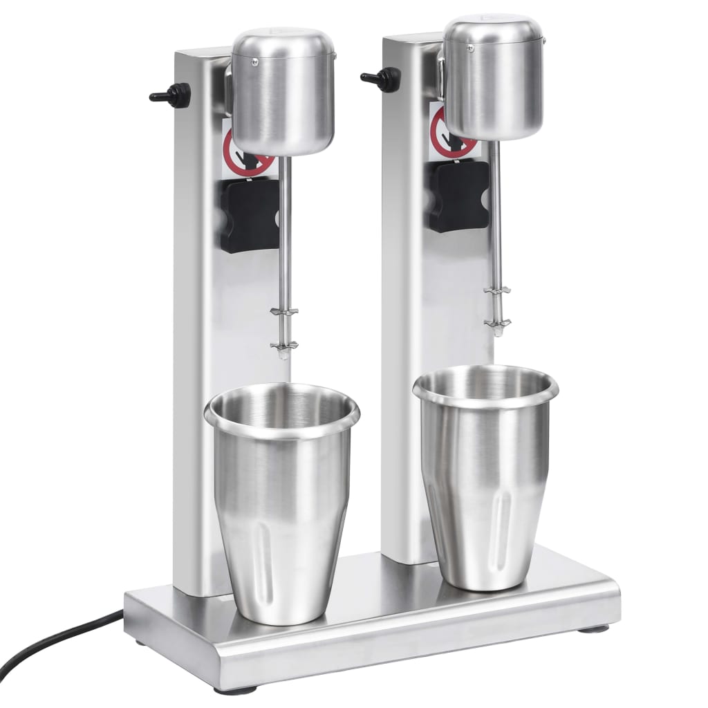 Vidaxl milkshake mixer with double cups of stainless steel 2 l