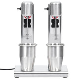 Vidaxl milkshake mixer met dubbele bekers roestvrij staal 2 l