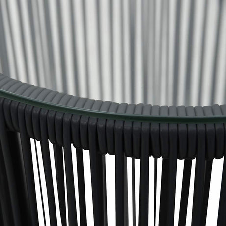 Vidaxl 3-delige bistroset met kussens pe-rattan zwart