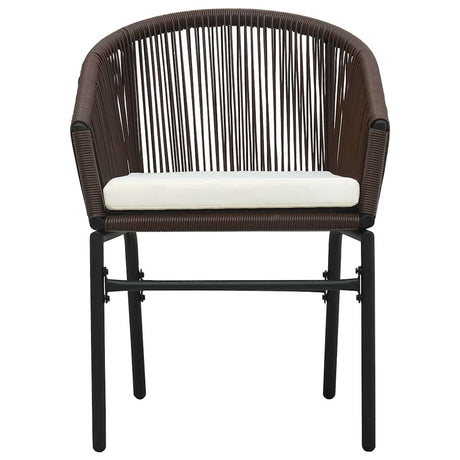 Vidaxl 3-delige bistroset met kussens pe-rattan bruin