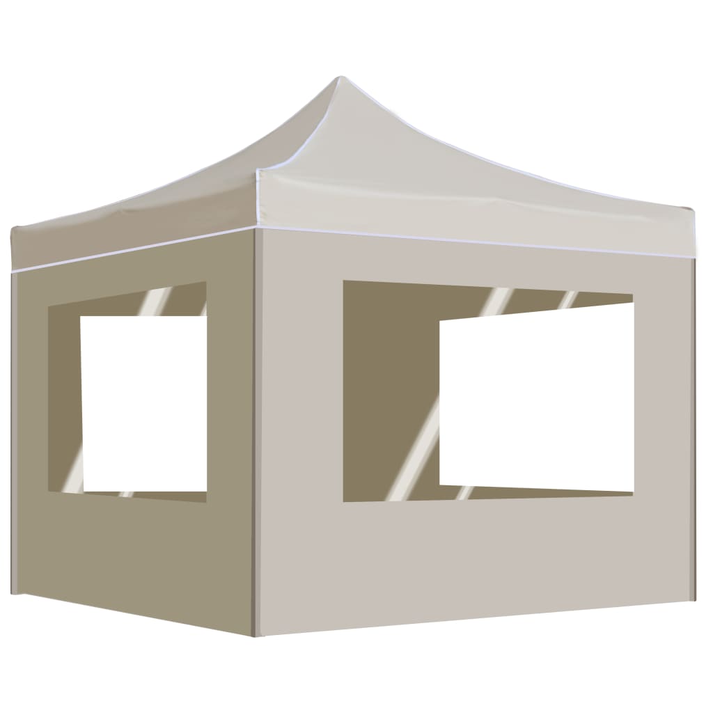 Vidaxl PartyTent pliable avec des murs crème en aluminium de 2x2 m