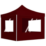 Vidaxl PartyTent pliable avec des murs 2x2 m en aluminium Bourgogne rouge