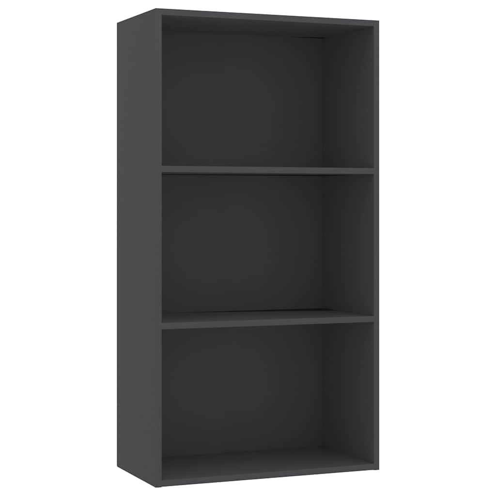 Vidaxl boekenkast met 3 schappen 60x30x114 cm bewerkt hout grijs