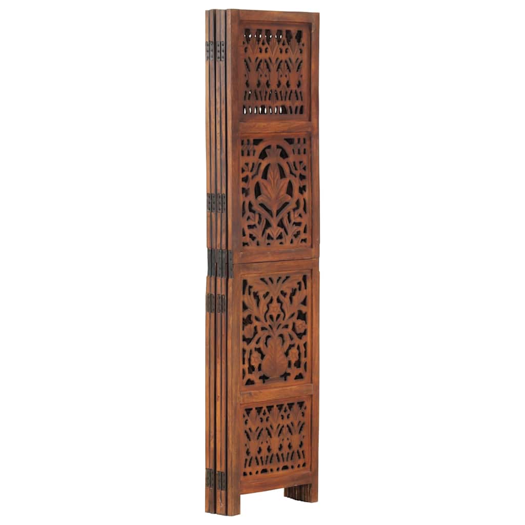 Vidaxl kamerscherm 5 panelen handgesneden 200x165 cm mangohout bruin