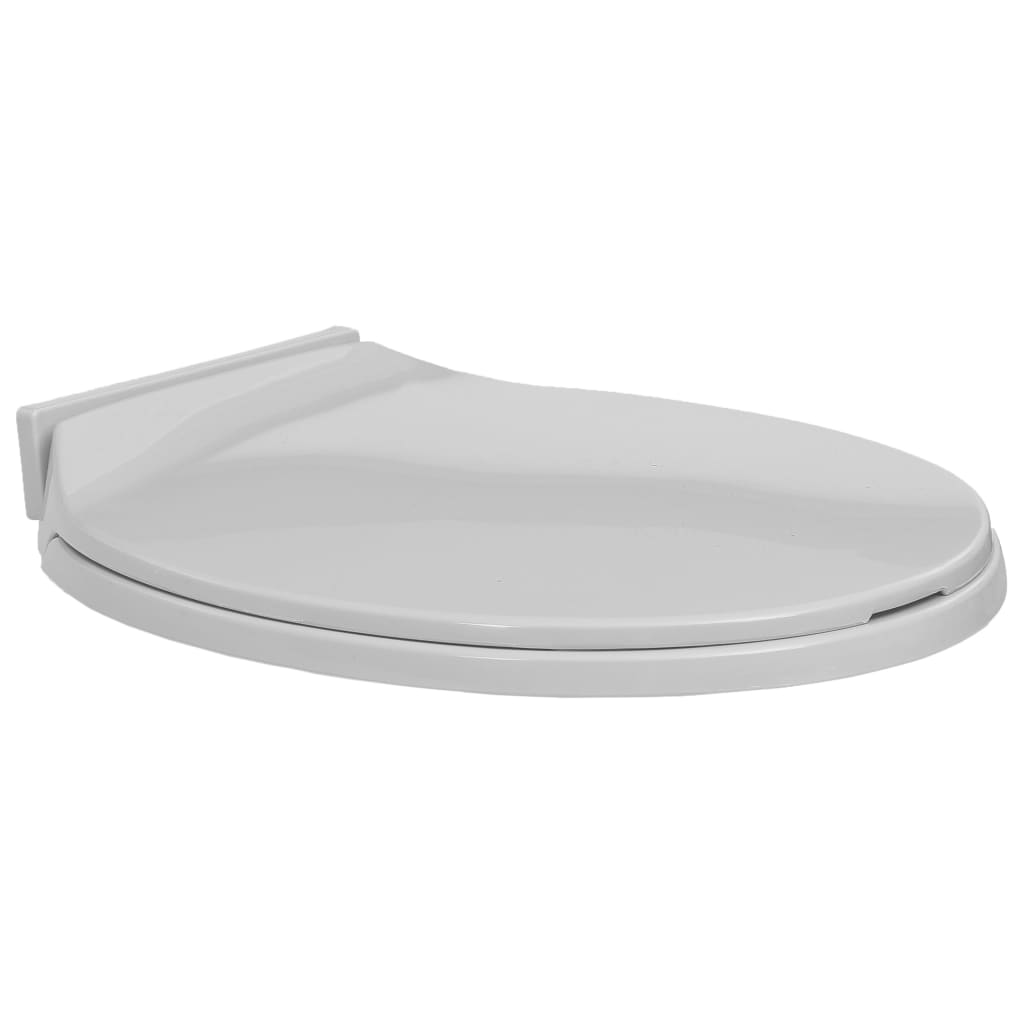 Vidaxl toilet seat soft-close oval light gray