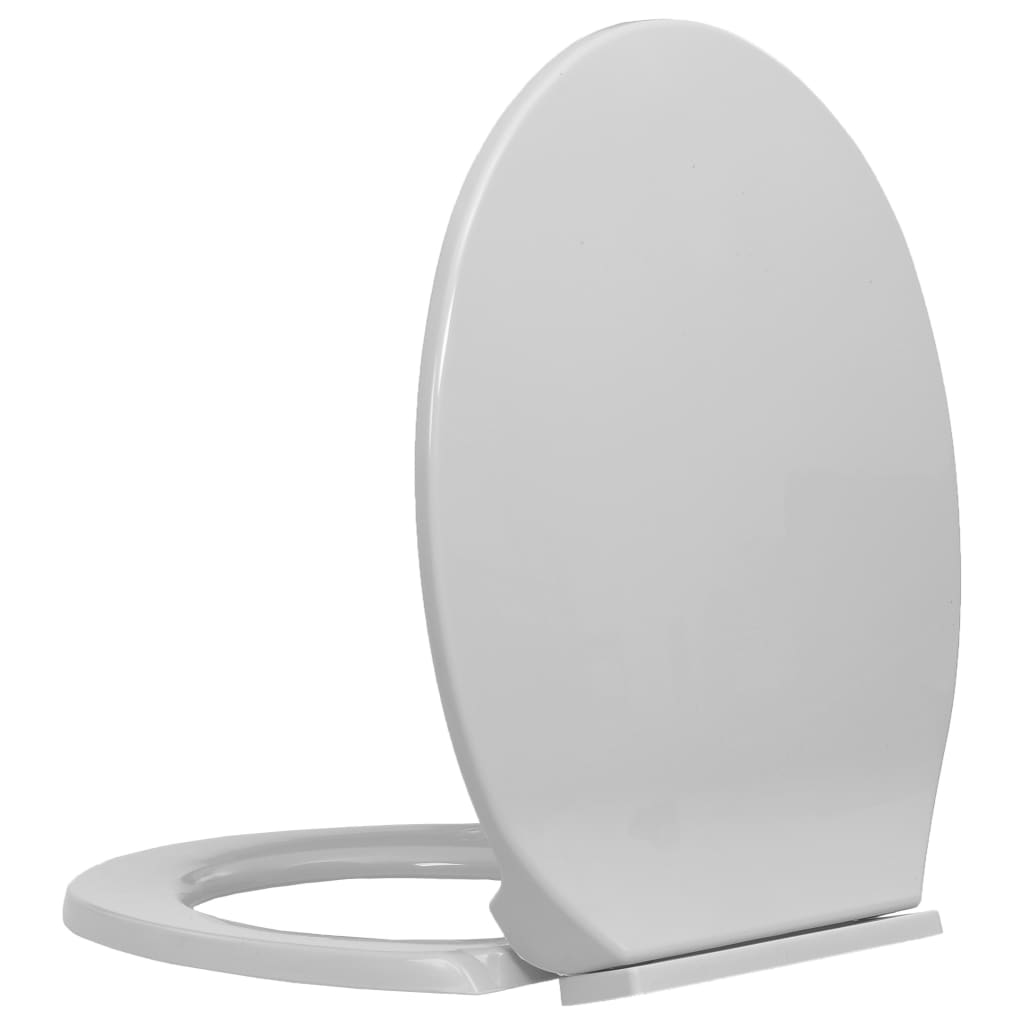 Vidaxl toilet seat soft-close oval light gray