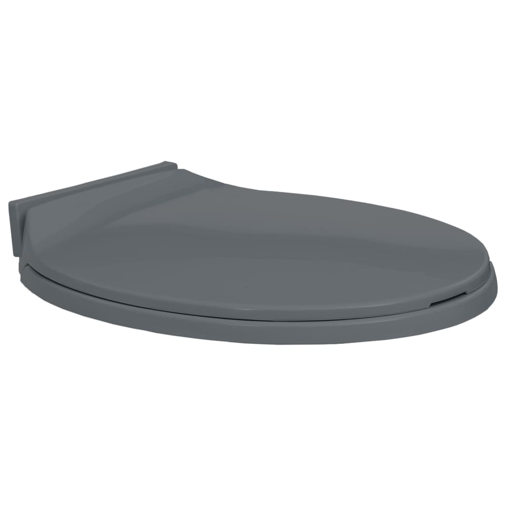 Vidaxl toilet seat soft-close oval gray