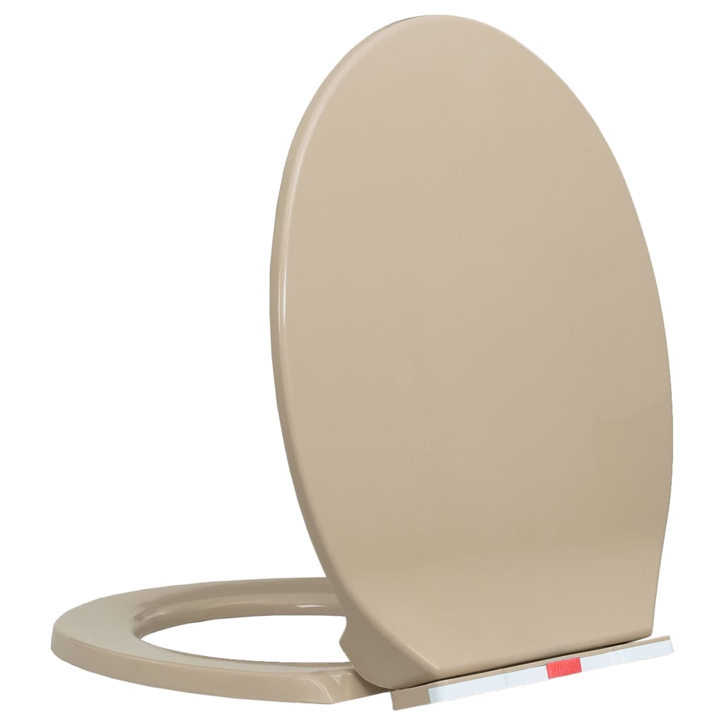 Vidaxl toilet sæde blødt tæt og oval beige med hurtig frigivelse