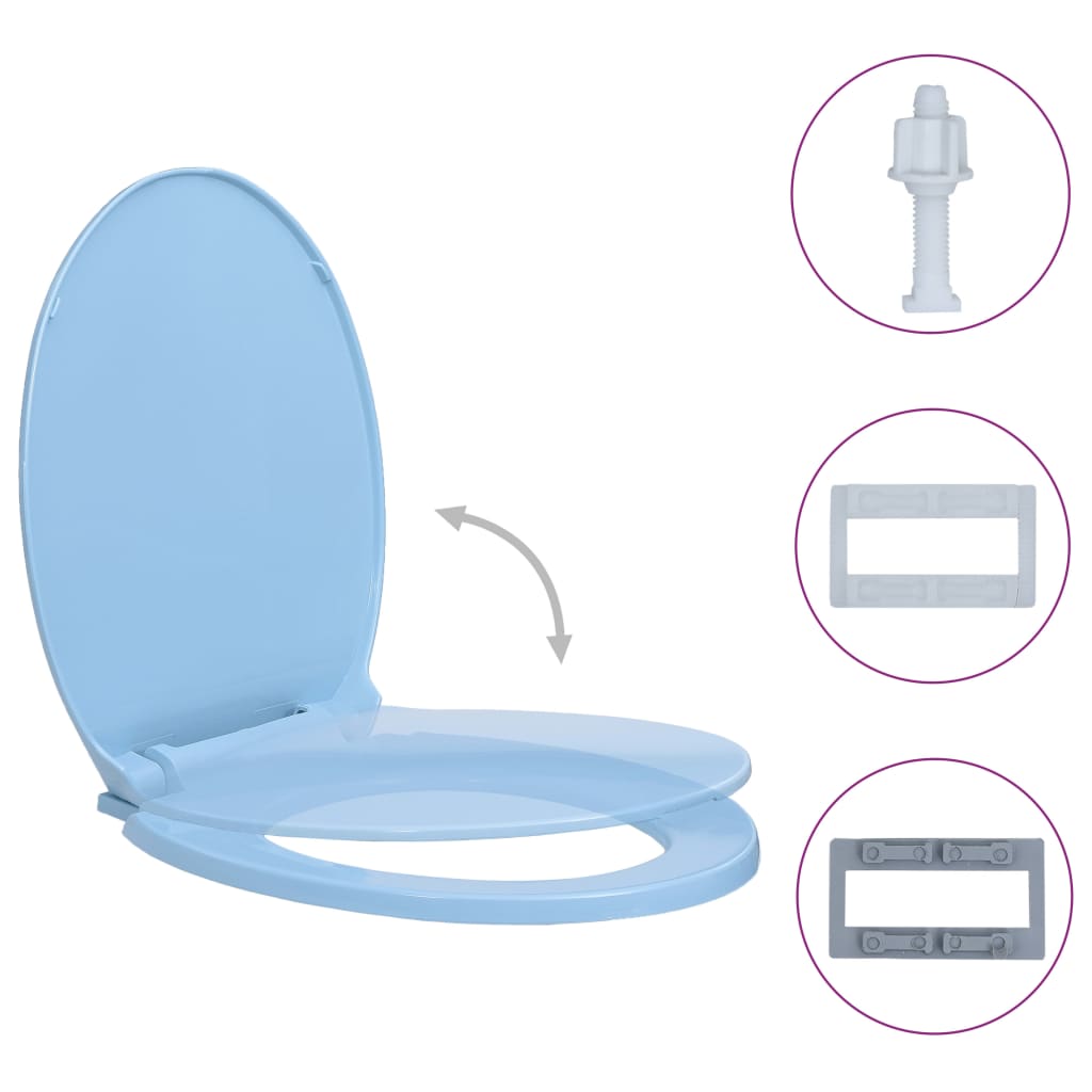 Vidaxl Toilettensitz Soft-close-ovales Blau