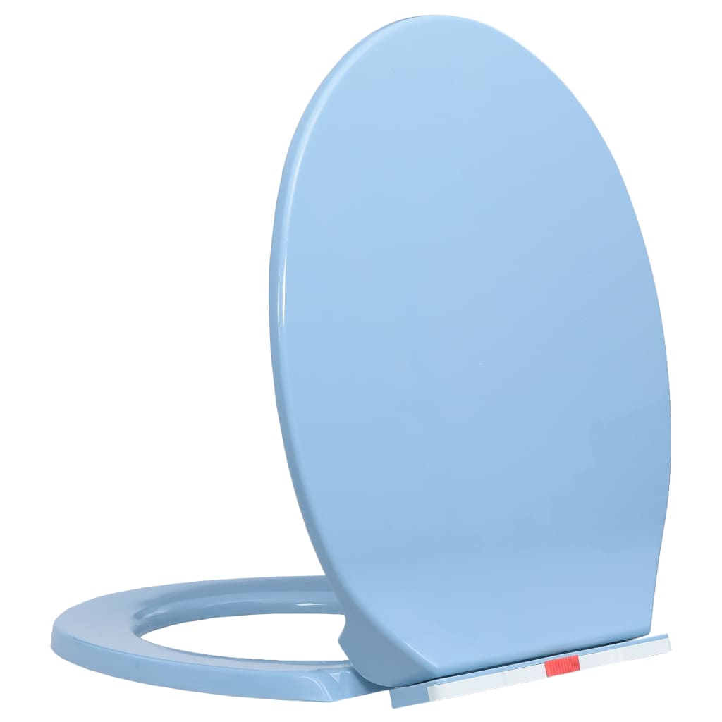 Vidaxl Toilette Sëtz soft-zou a séier Verëffentlechung oval blo