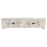 Vidaxl tv-meubel 140x30x35 cm massief mangohout wit