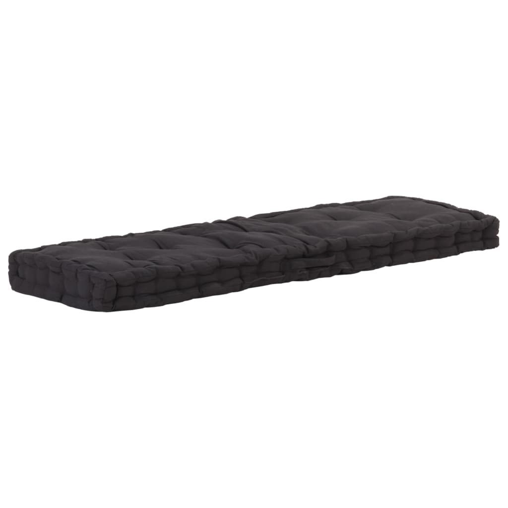 Vidaxl Pallet floor cushion 120x40x7 cm cotton black