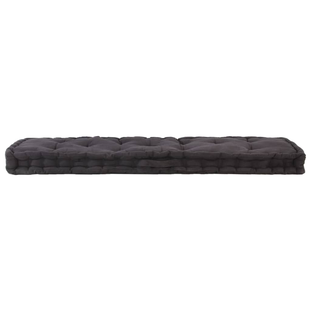 Vidaxl Pallet Floor Cushion 120x40x7 cm Algodón negro