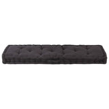 Coussin de plancher de palette vidaxl 120x40x7 cm en coton noir