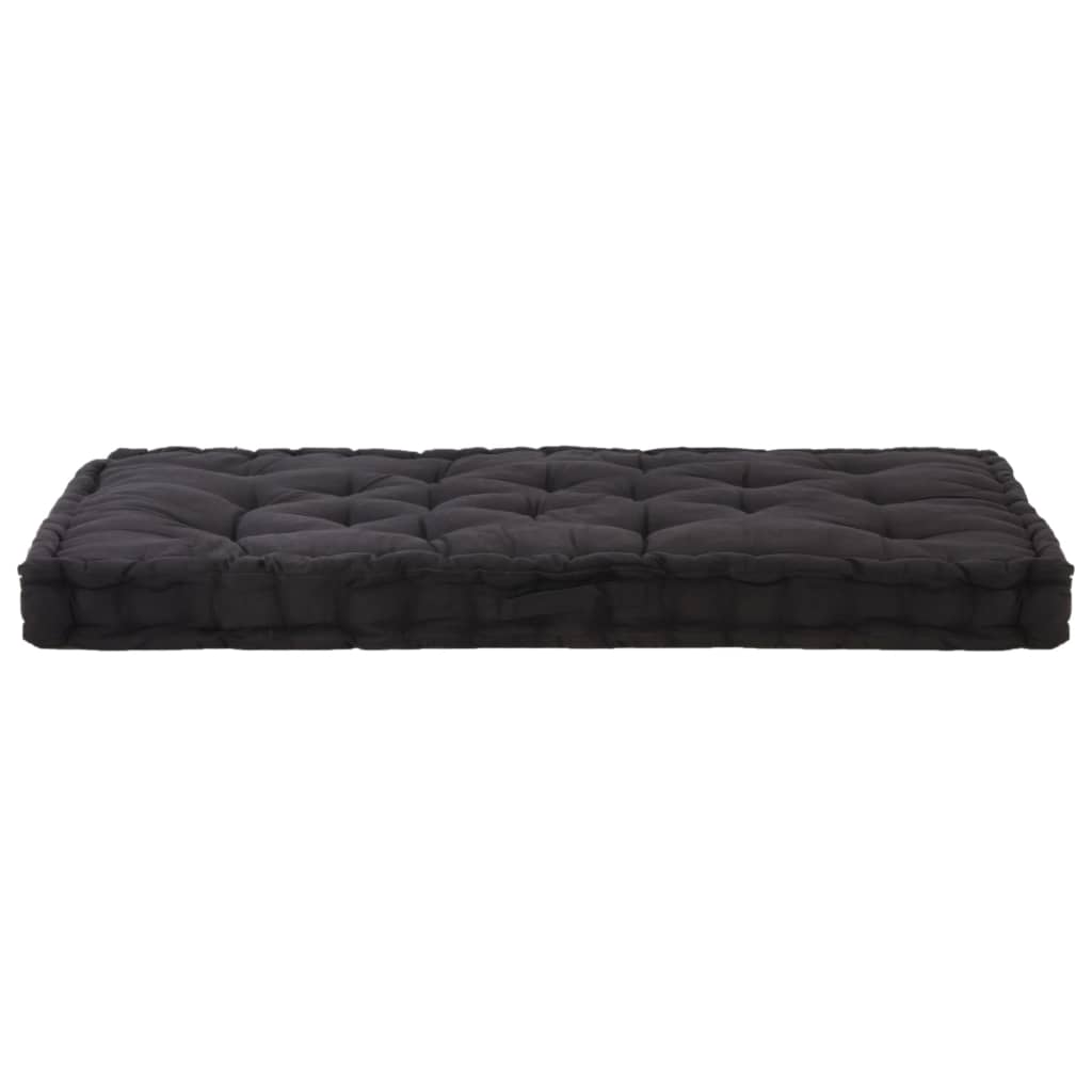 Vidaxl Pallet floor cushion 120x80x10 cm cotton black