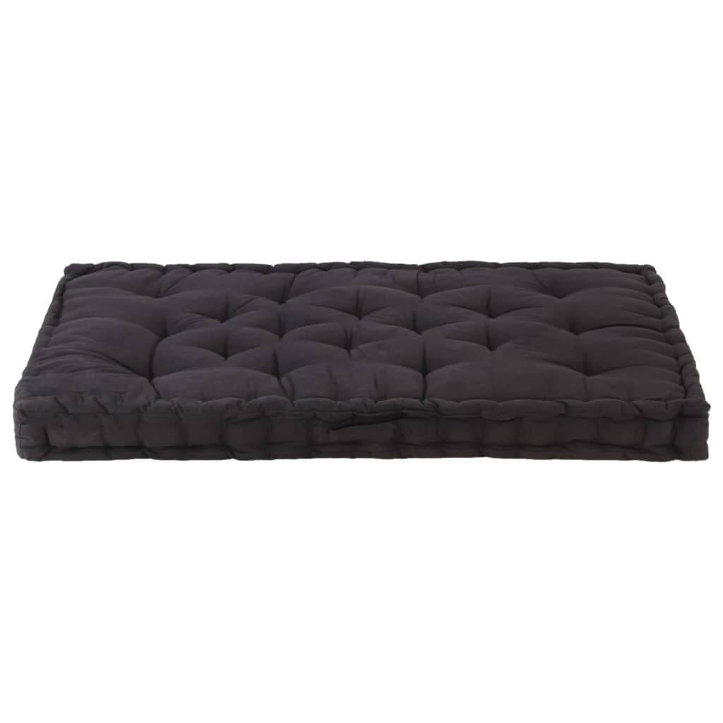 Vidaxl Pallet floor cushion 120x80x10 cm cotton black