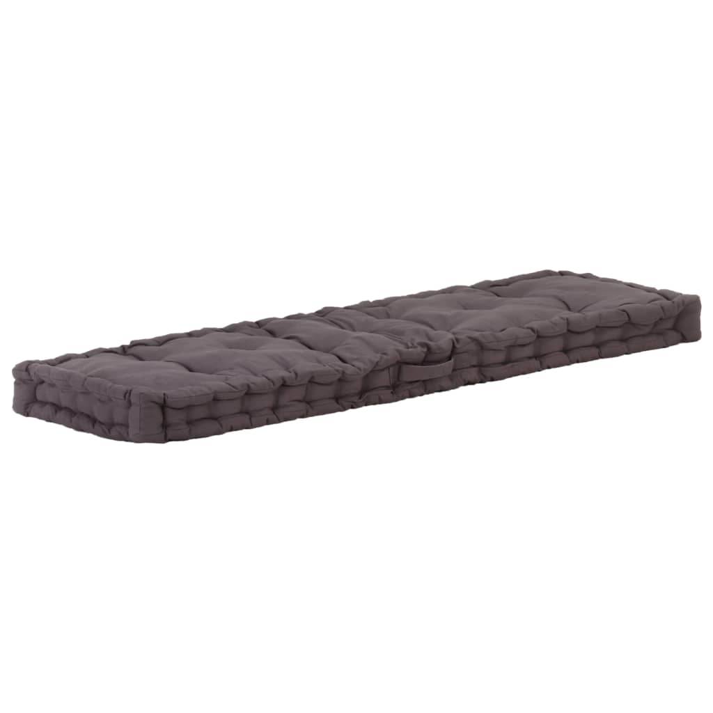 Vidaxl Pallet floor cushion 120x40x7 cm cotton anthracite