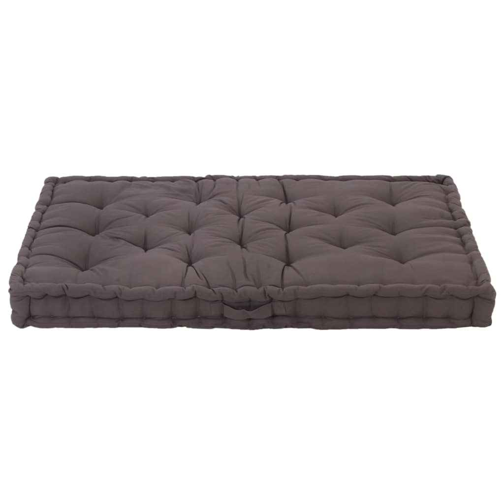 Coussin de plancher de palette vidaxl 120x80x10 cm anthracite de coton