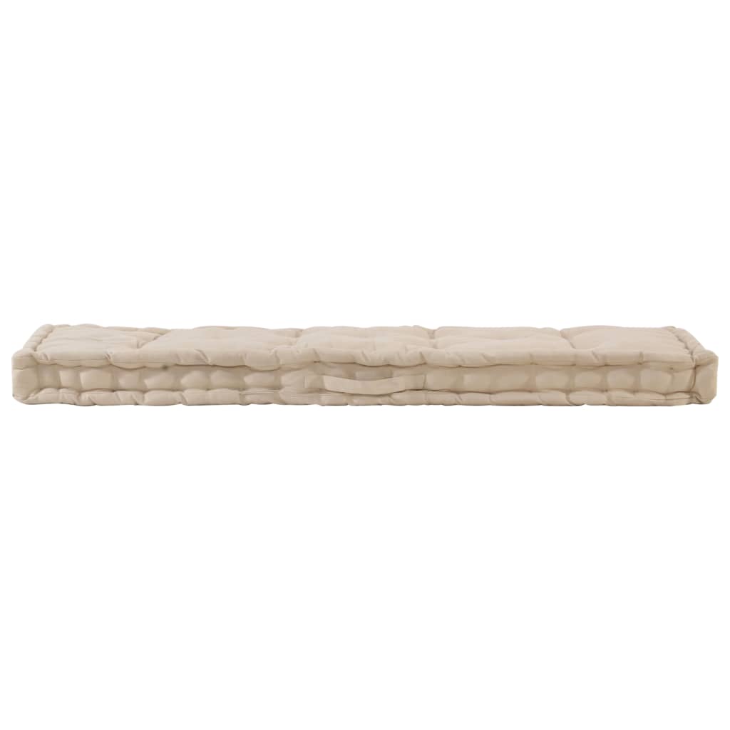 Vidaxl Pallet floor cushion 120x40x7 cm cotton beige