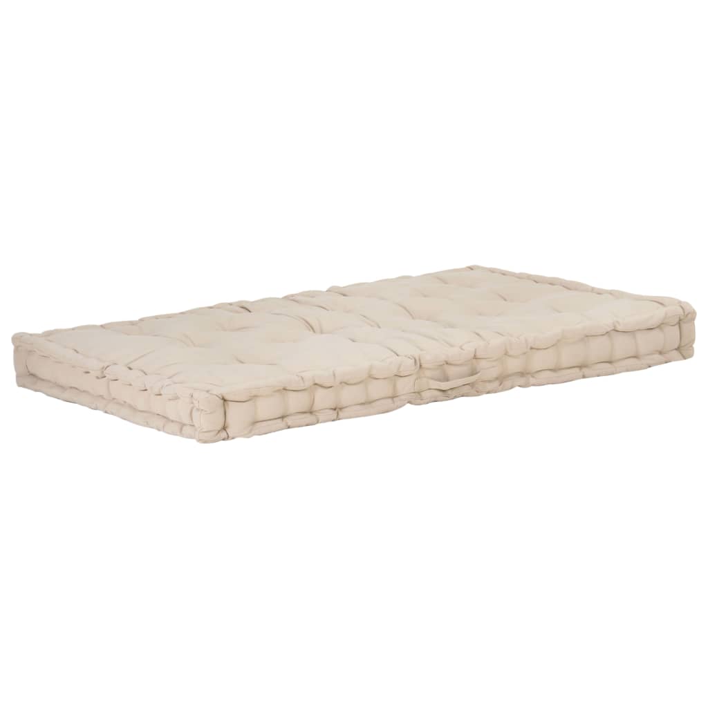 Vidaxl Palle Floor Pushion 120x80x10 cm Bomuld Beige