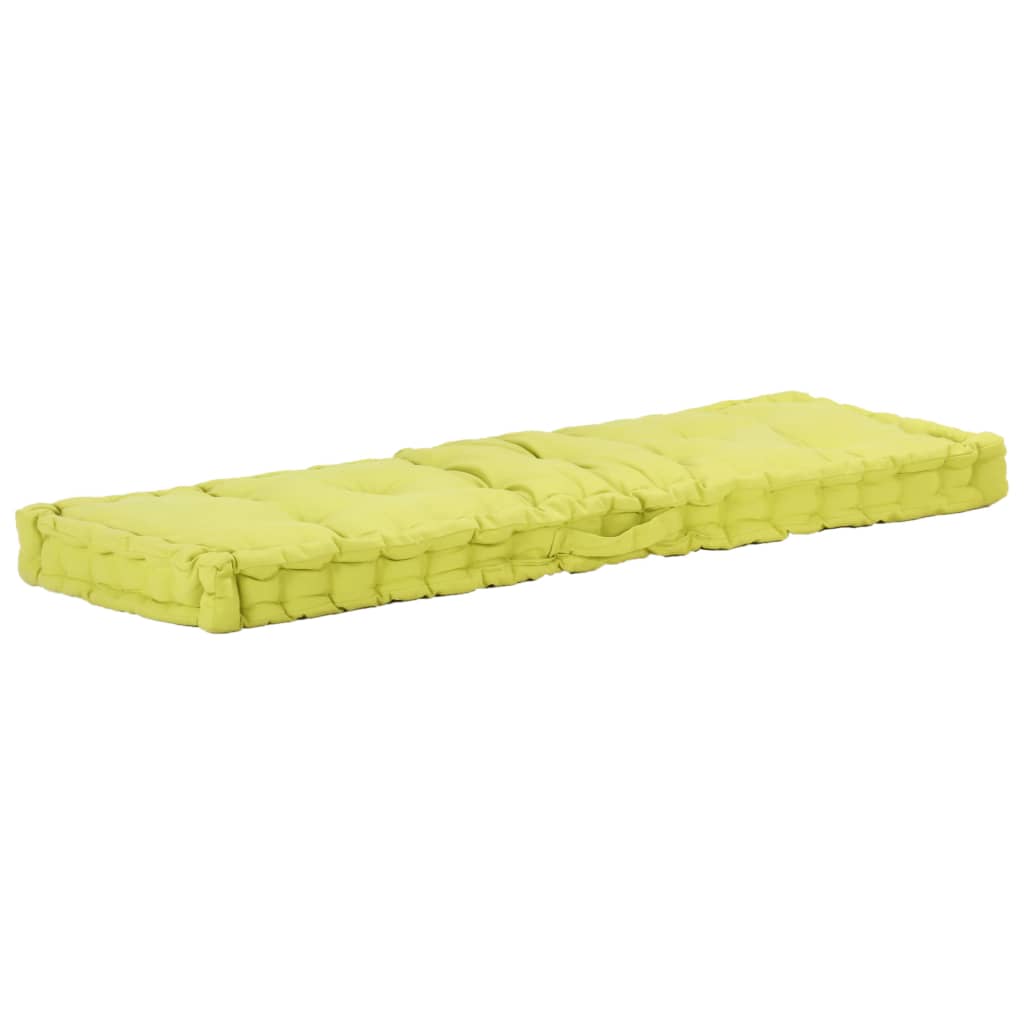 Vidaxl Pallet floor cushion 120x40x7 cm cotton green