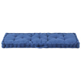 Vidaxl Pallet Floor Cushion 120x40x7 cm Algodón azul claro