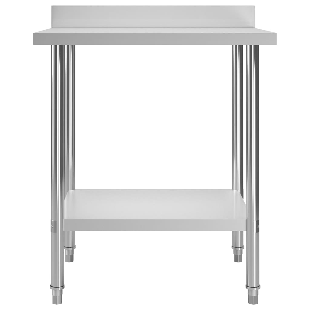 Vidaxl Kitchenwork table with splash screen 80x60x93 cm Stainless steel