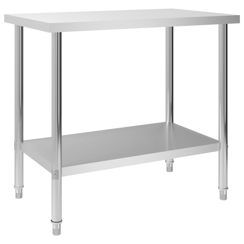 Table des travaux de cuisine Vidaxl 100x60x85 cm en acier inoxydable