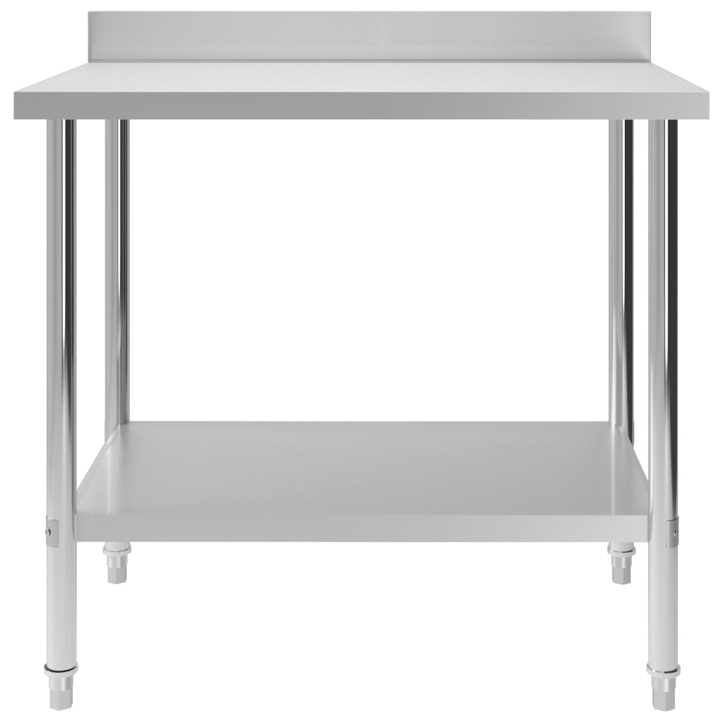 Vidaxl Kitchenwork Table With Splash Screen 100x60x93 CM Rostfritt stål