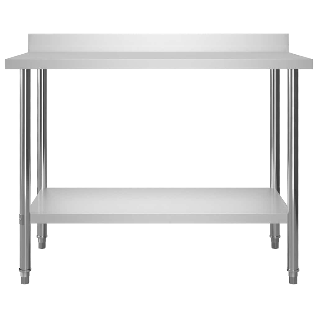 VIDAXL KISchenwork -Tisch mit Begrüßungsbildschirm 120x60x93 cm Edelstahl
