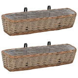 Vidaxl Balcony Bins 2 st 80 cm proutěný s peliní PE